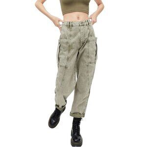 Urban Outfitters Baggy Pale Green Gray Cargo Pants Large Pockets Baggy Size L